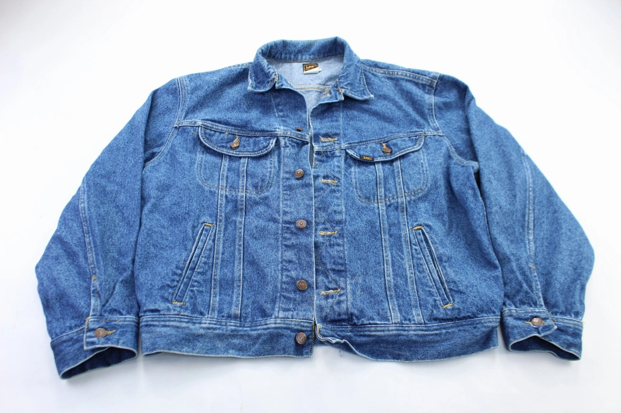 Weatherproof Zippers Vintage Lee Dark Wash Denim Jacket