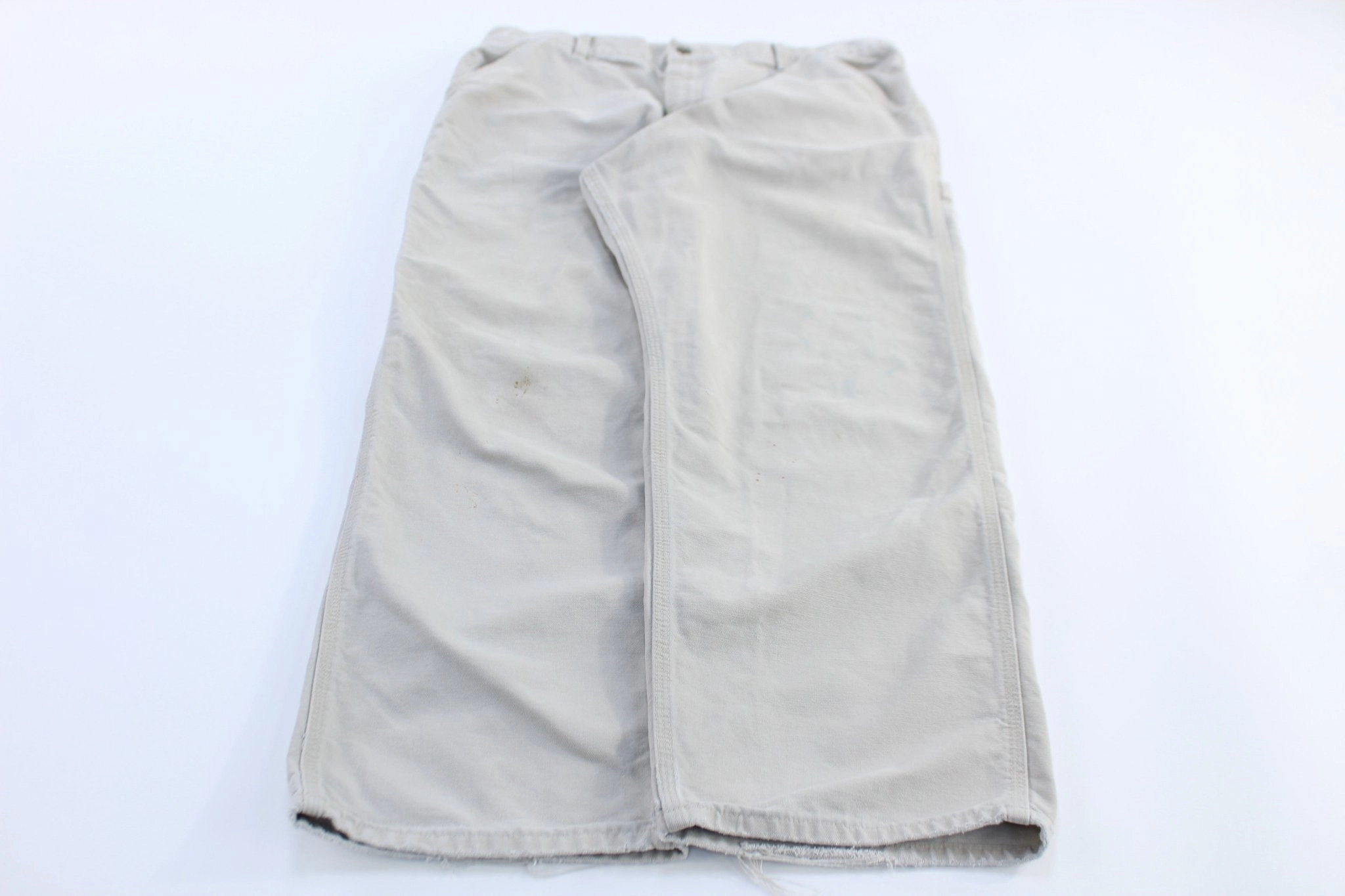 Flexibility Fit RuggedDurability Carhartt Logo Patch Light Khaki Carpenter Pants