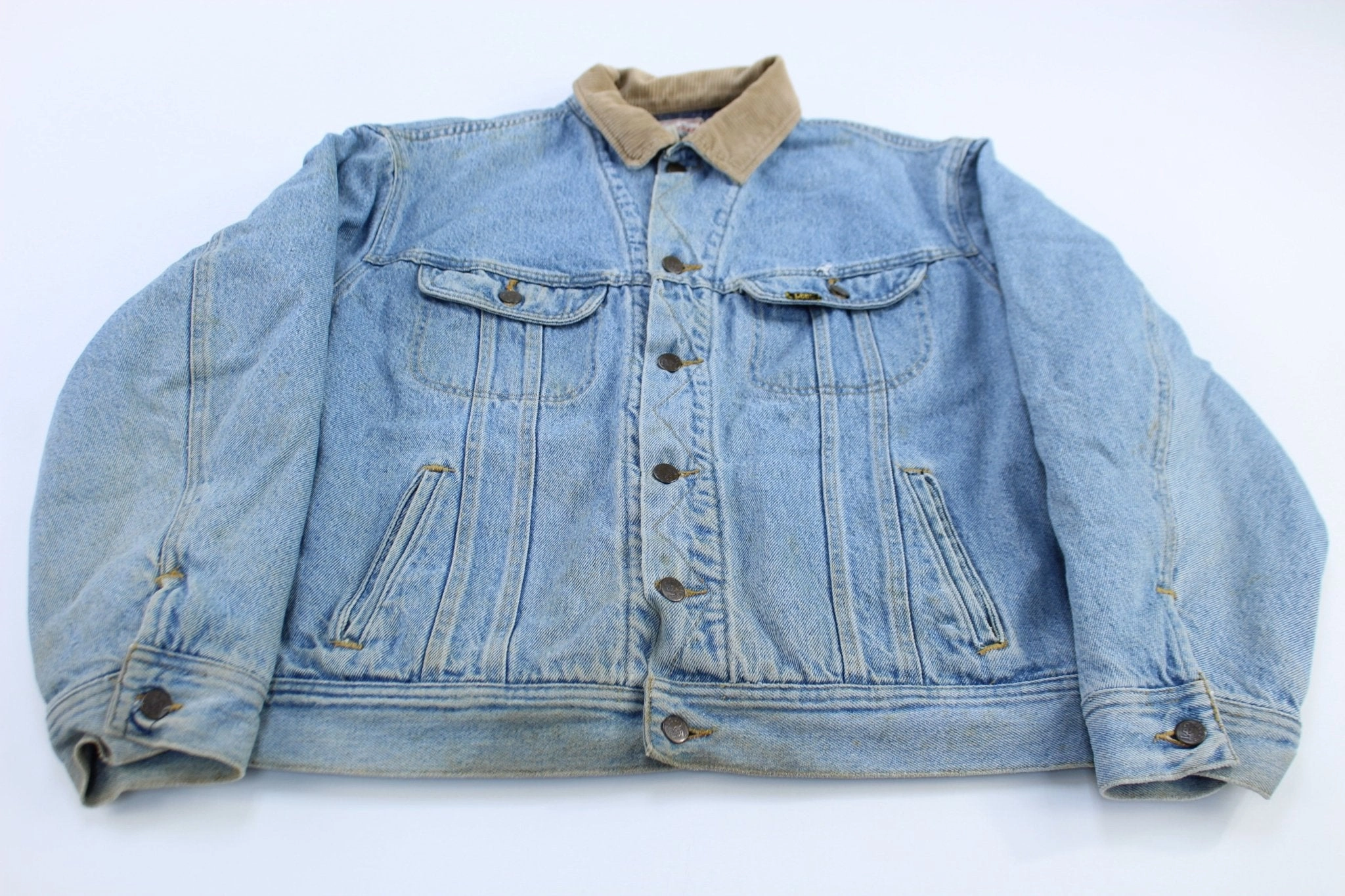 suitable for work commutes Vintage Lee Storm Rider Blanket Lined Denim Jacket