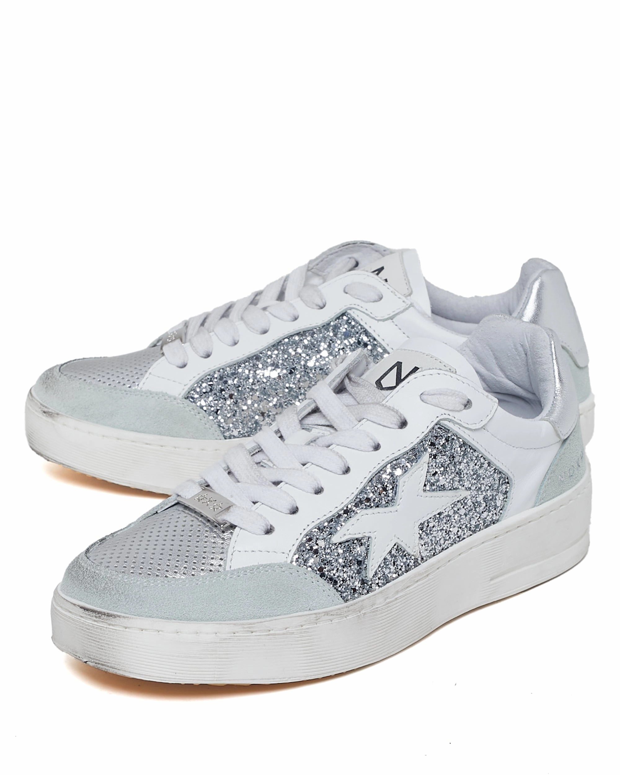 Paris Leather White/Silver Glitter Casual cushioning Pure Lines