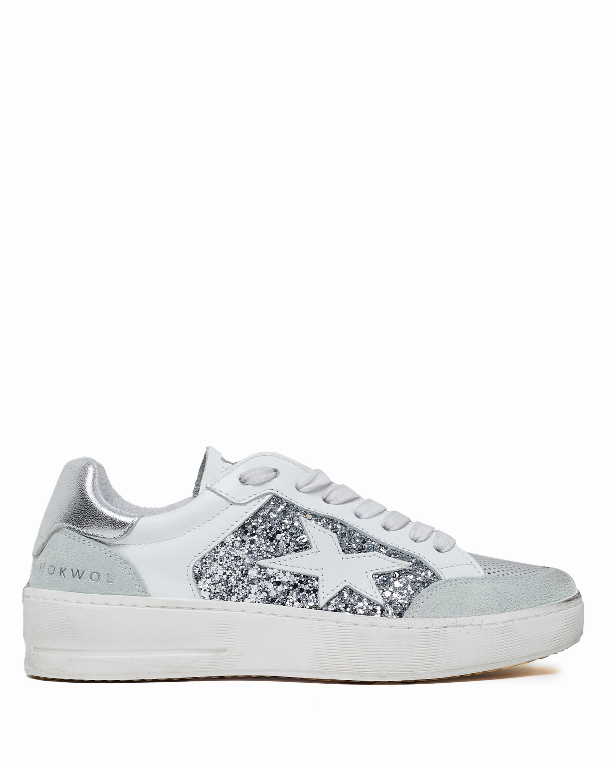 Pace Support Paris Leather White/Silver Glitter