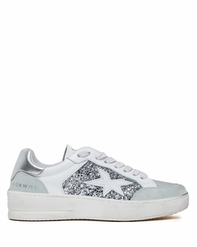 Pace Support Paris Leather White/Silver Glitter