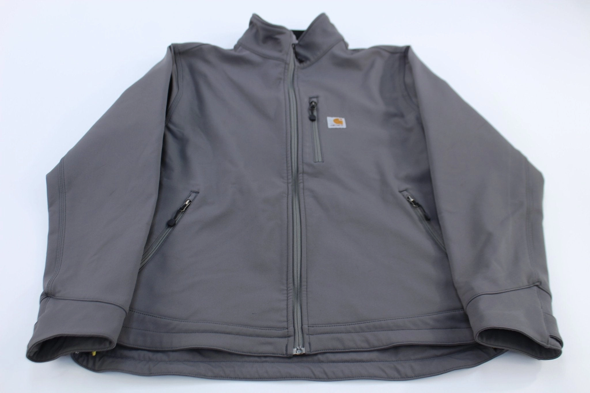 Long-sleeved Carhartt Logo Patch Grey Crowley Zip Up Jacket