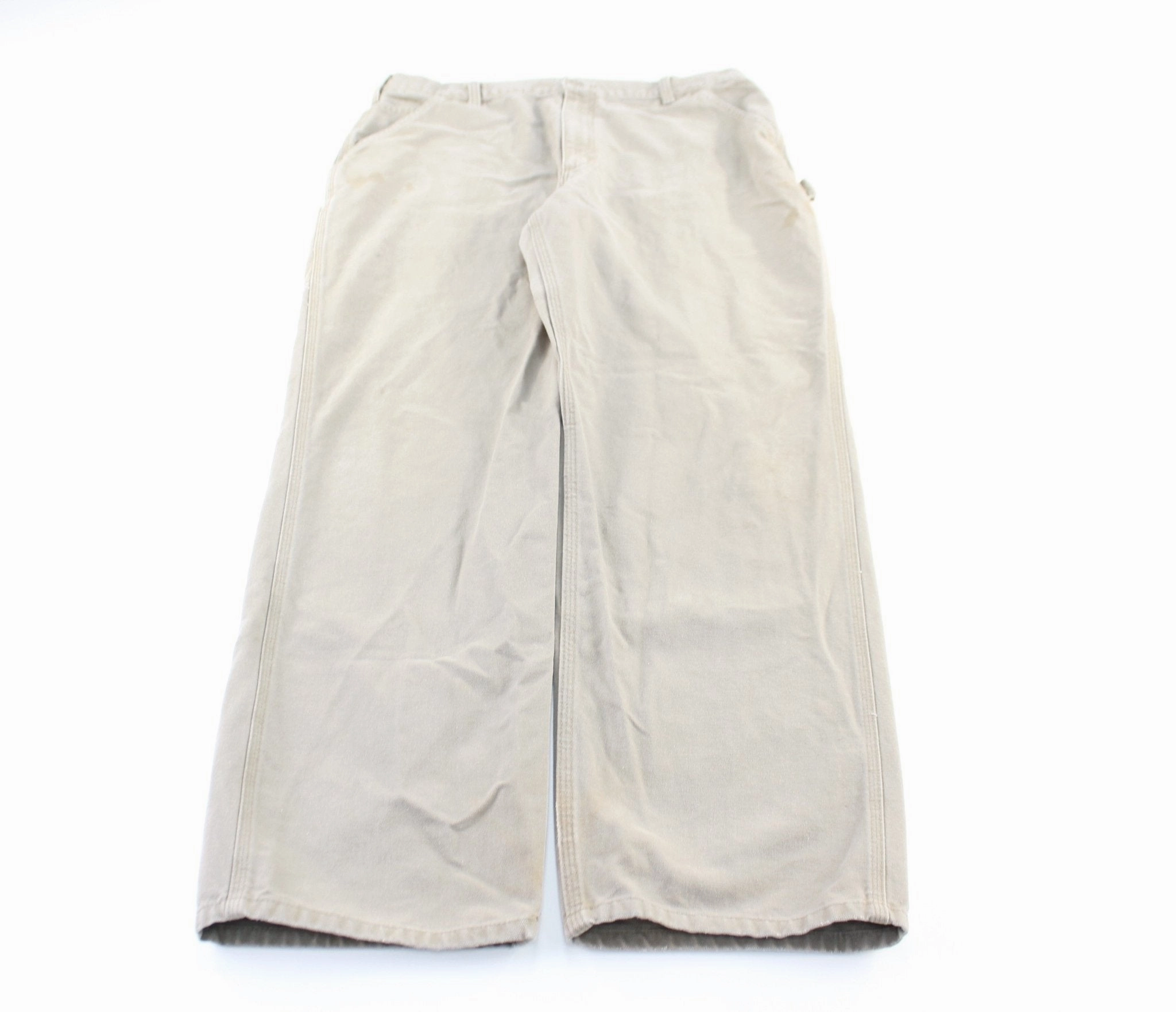 Carhartt Logo Patch Beige Carpenter Pants UVProtection Athletic Fit