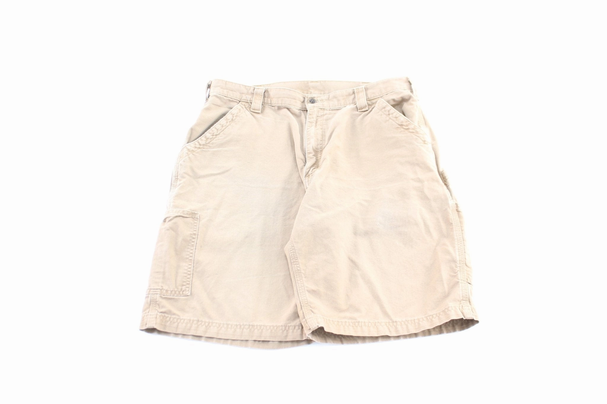 Carhartt Logo Patch Beige Carpenter Shorts Flexible Use ThermalRegulatingLining