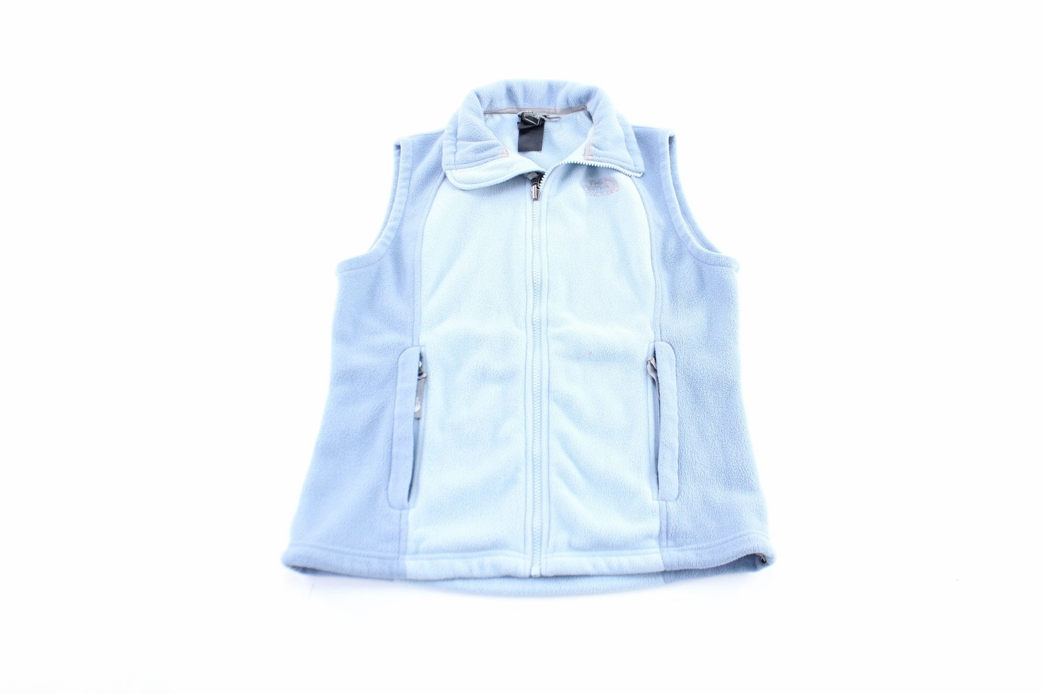 Women's The North Face Embroidered Logo Blue Zip Up Vest Sustain