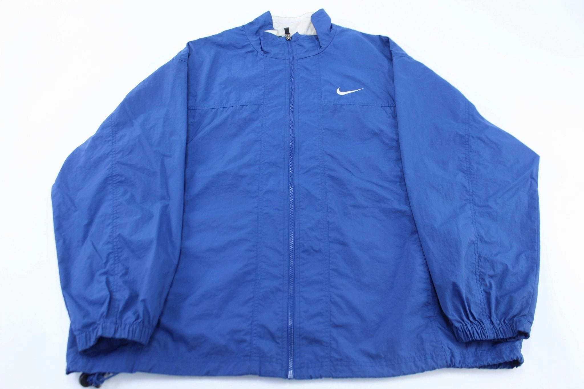 Cold Season 90's Nike Embroidered Swoosh Logo Blue Zip Up Jacket