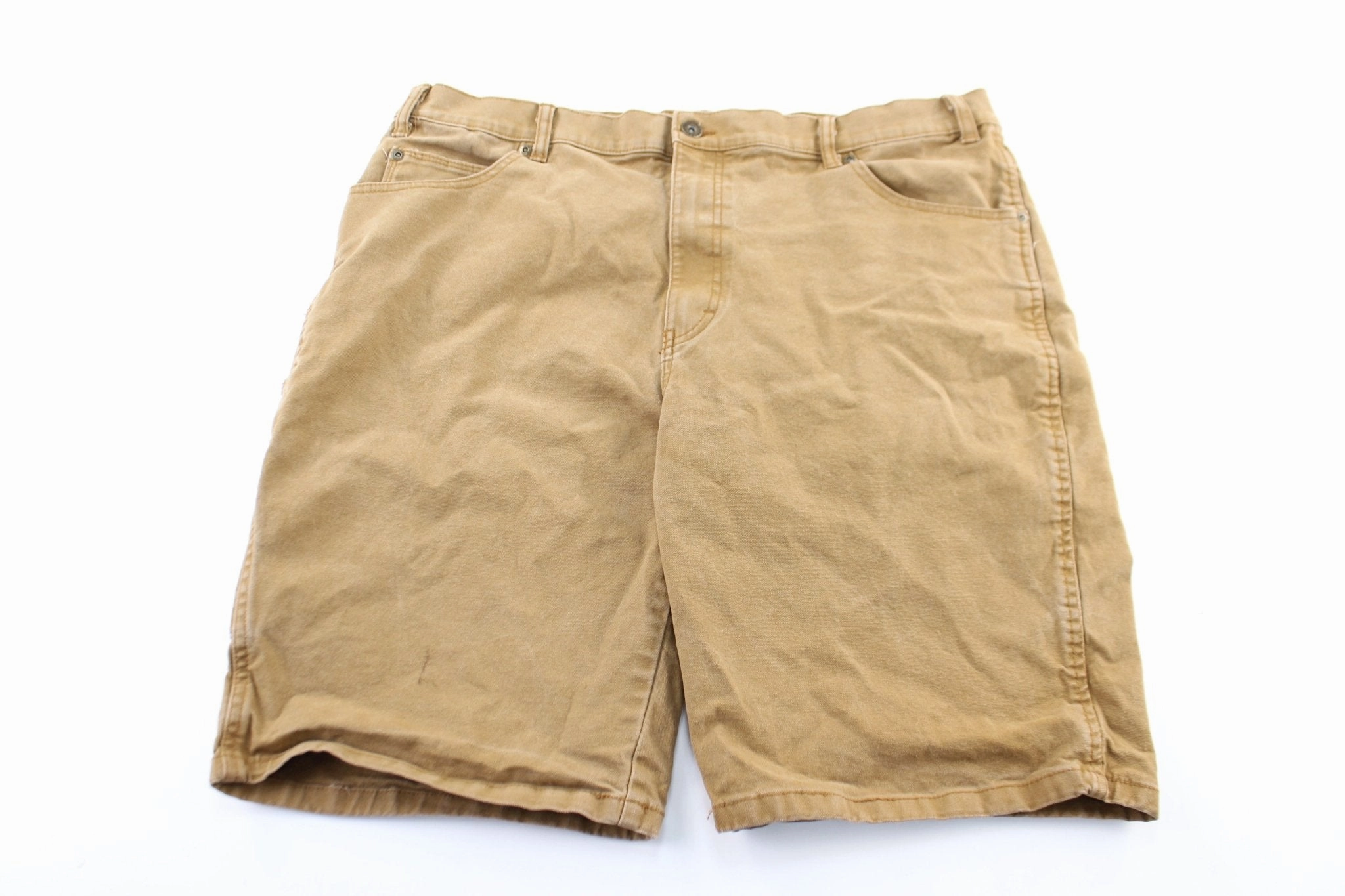 Dickie's Logo Patch Tan Carpenter Shorts Non Tapered Leg