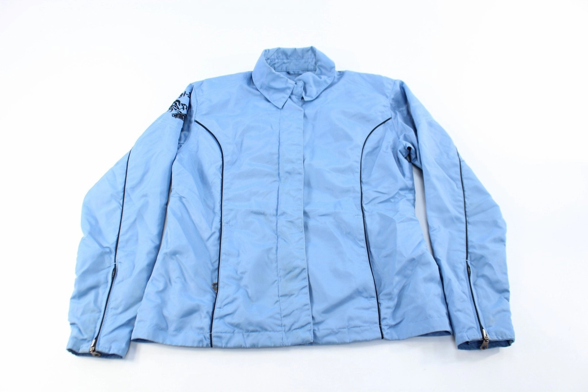 Women's Harley Davidson Motorcycles Light Blue Zip Up Jacket Diploma