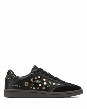 Dasha Black Nappa Prince Stud StylishAppearance Structured shock absorption