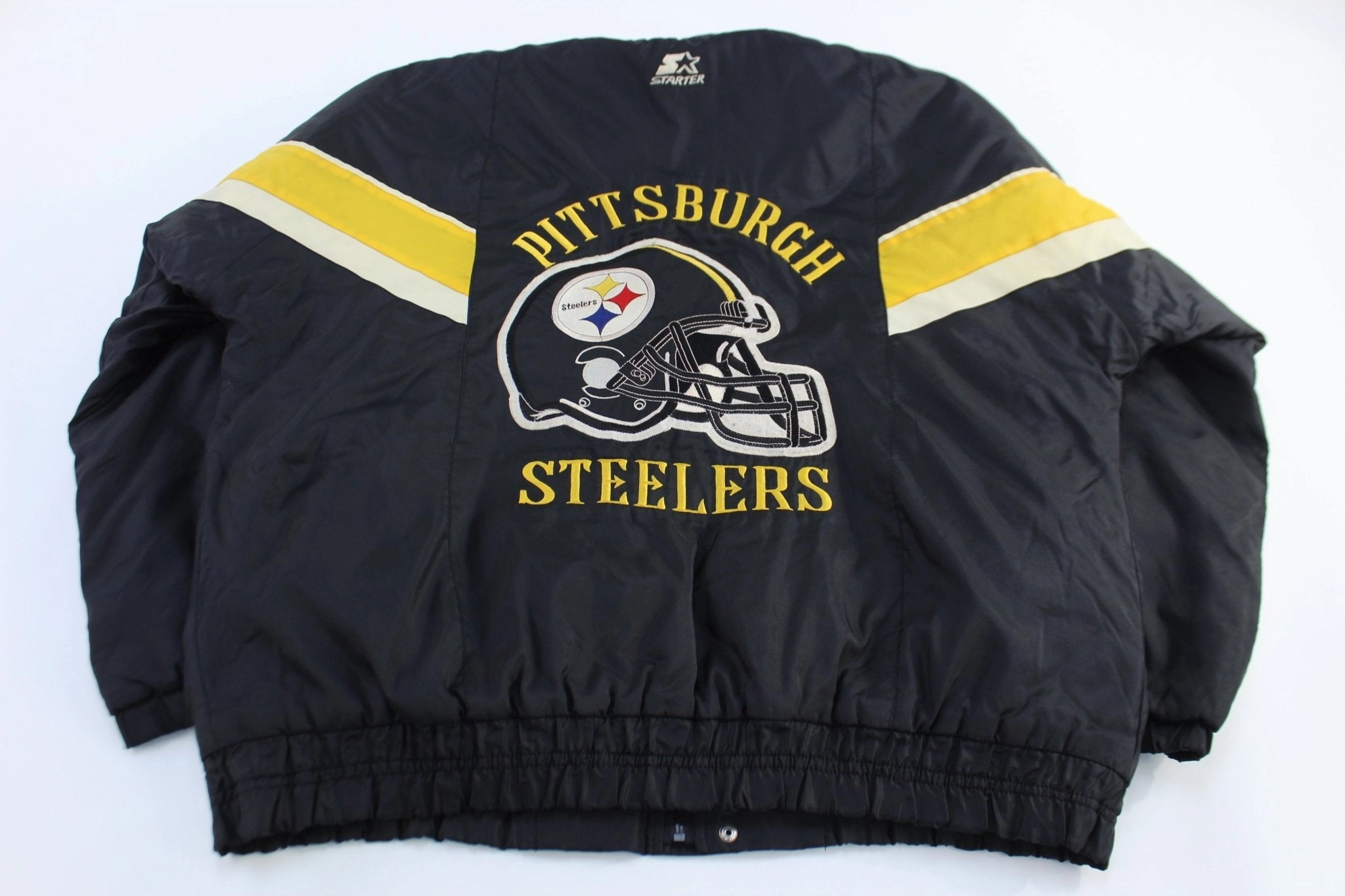 Detachable Collar 90's Pittsburgh Steelers Football Embroidered Full Zip Jacket