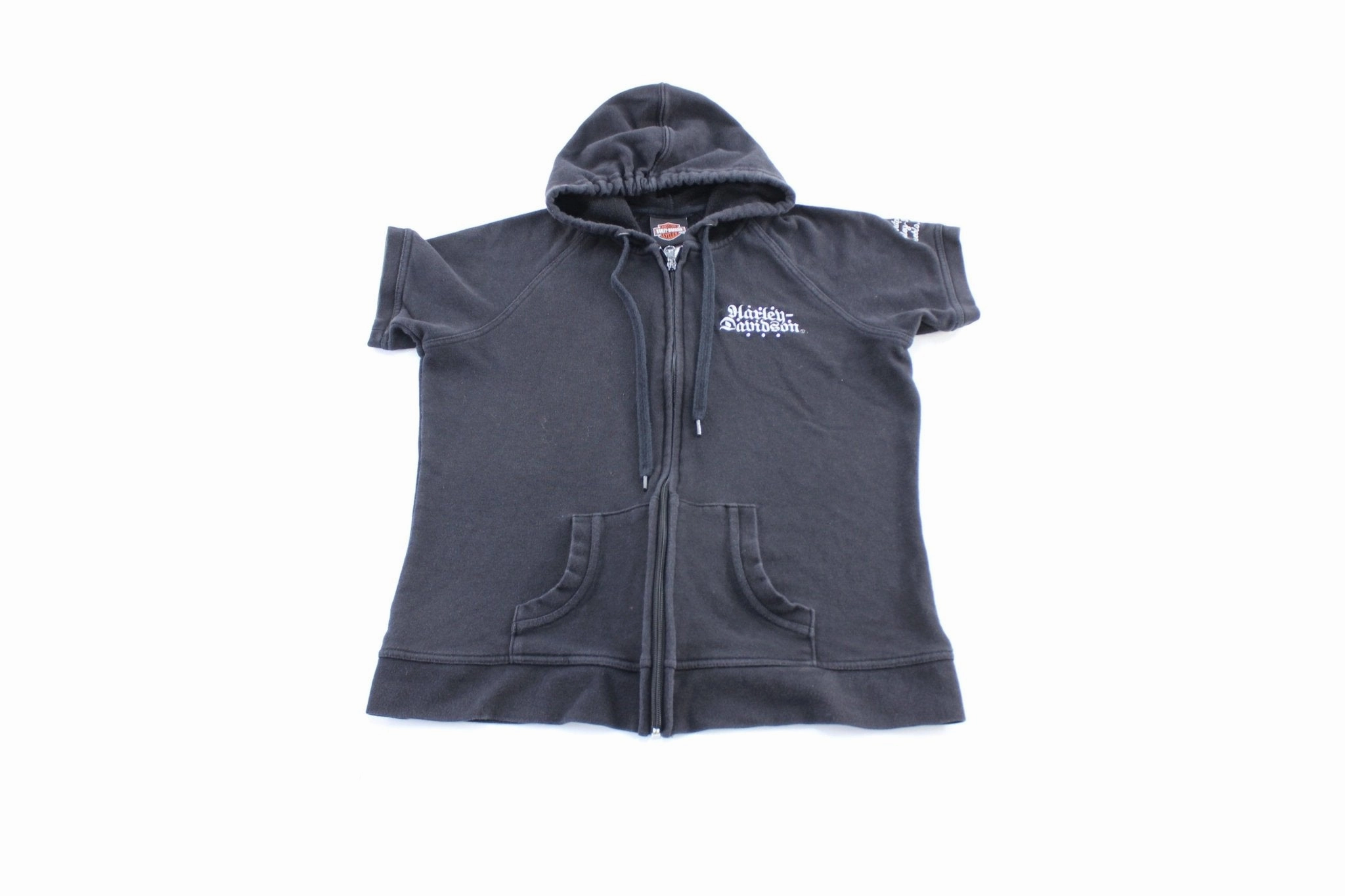 Free Motion Design Women's Harley Davidson Motorcycles Embroidered Black Zip Up Hoodie