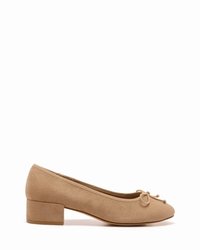 Block Heel Diana Ballet Heel Mocha Microsuede