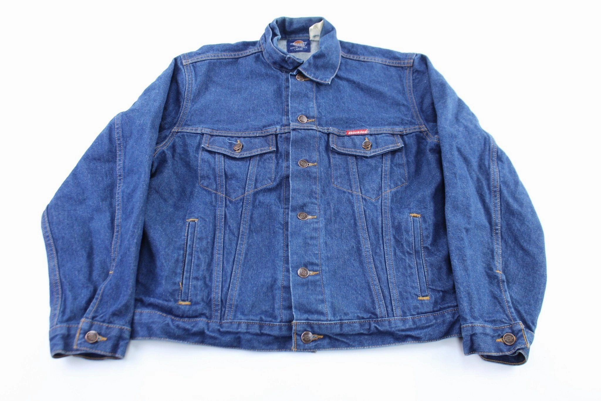 Dickie's Logo Patch Dark Wash Denim Jacket Cosmetics Layer Comfort