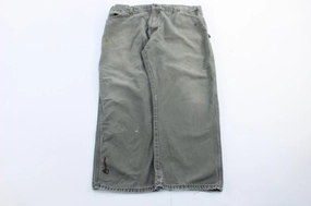 Dickie's Logo Patch Green Carpenter Pants High Waist Stretch Stretch Motion