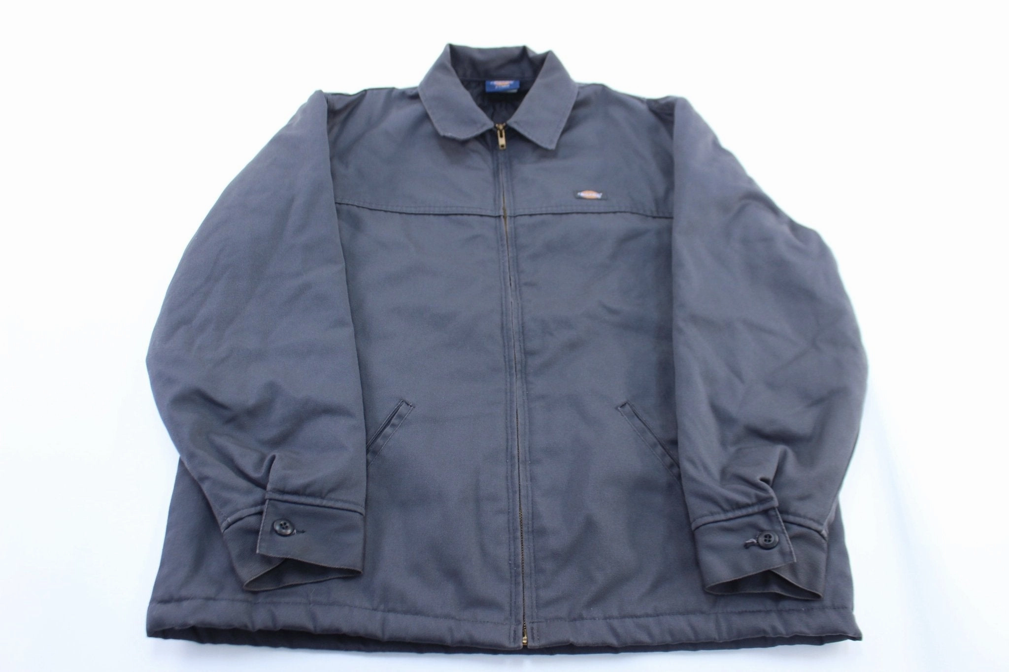 Light Drape All Day Use Dickie's Logo Patch Grey Quilted Zip Up Jacket