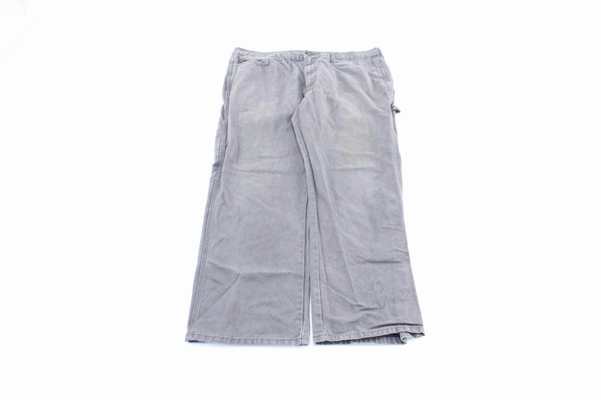 Dickie's Logo Patch Grey Workwear Pants Flattering Design Mid Rise