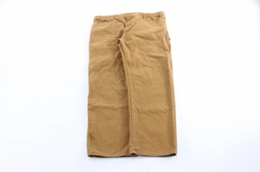 Dickie's Logo Patch Tan Carpenter Pants Bold Waistband Active Layers