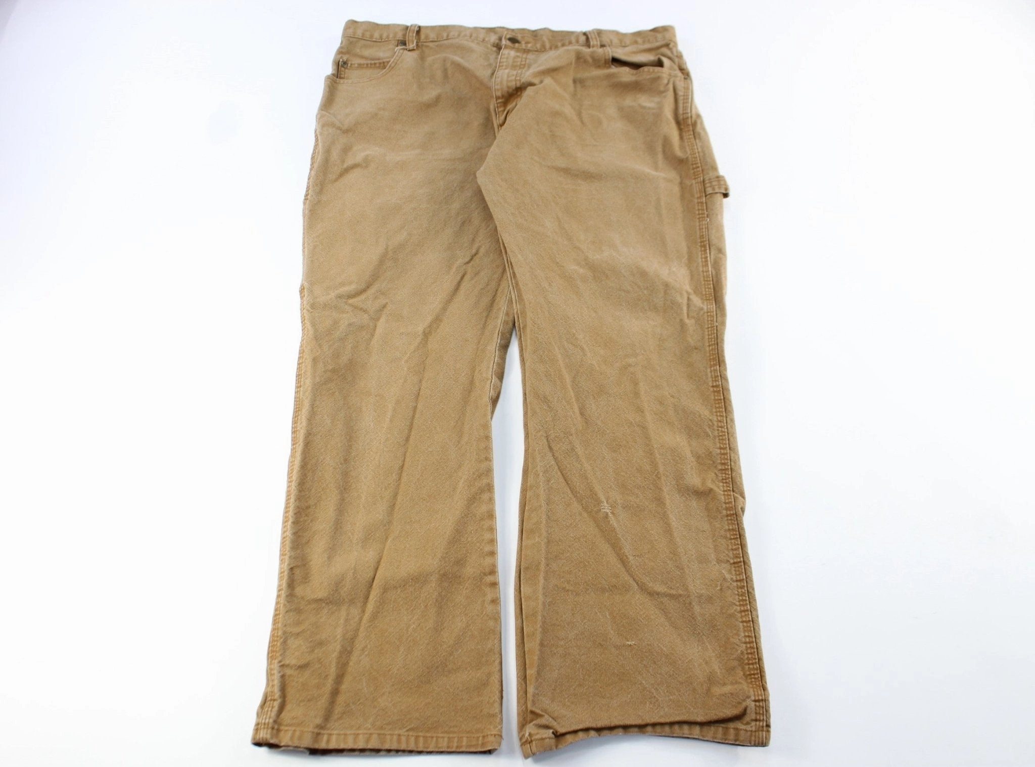 Dickie's Logo Patch Tan Carpenter Pants Flat Lock Seams