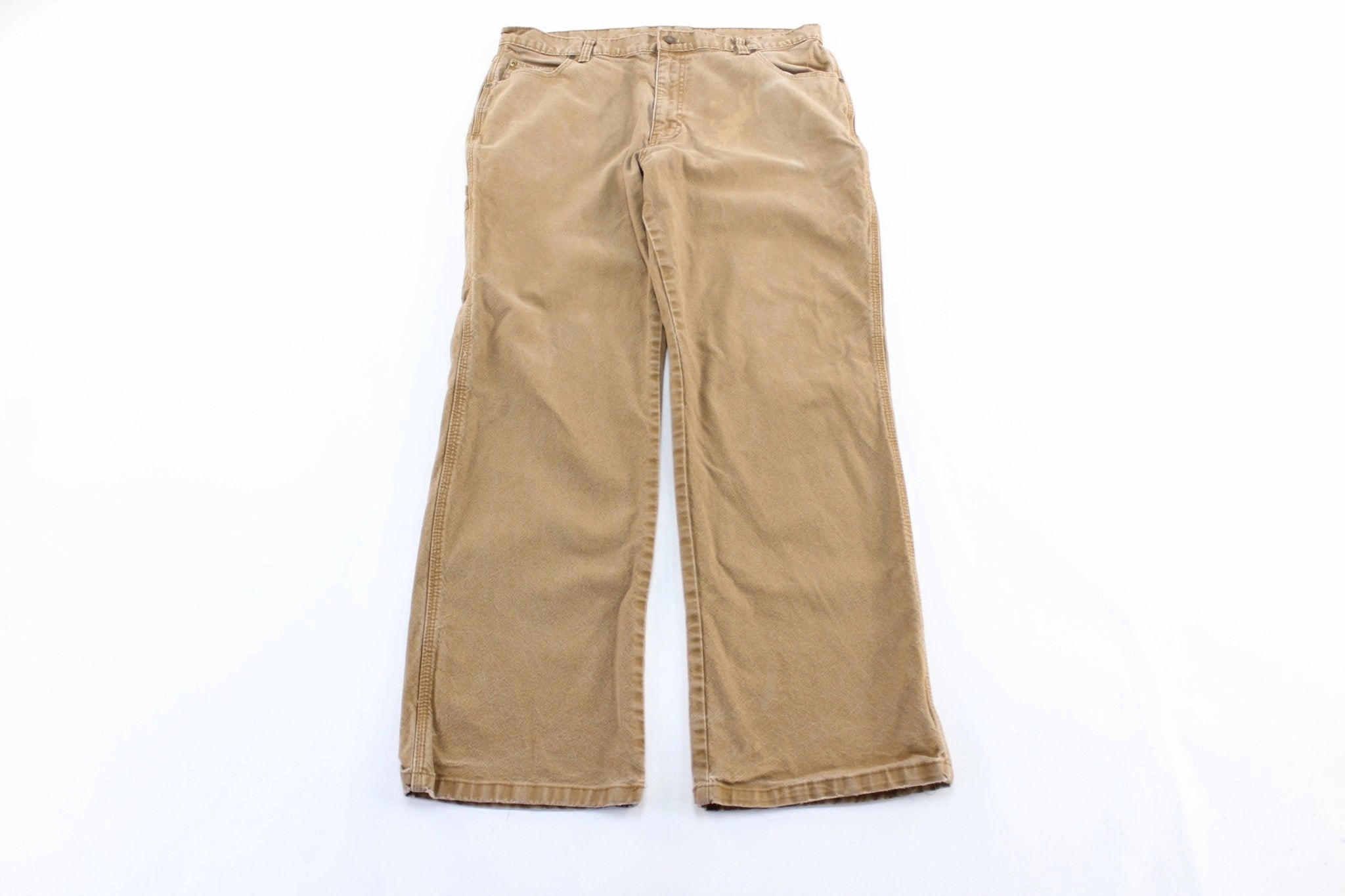 Casual Style Dickie's Logo Patch Tan Carpenter Pants