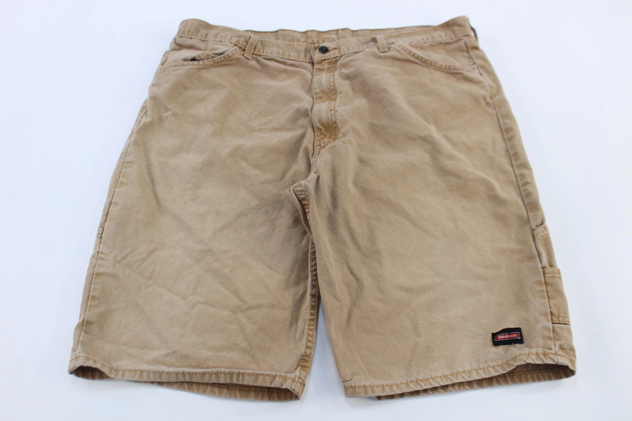 Warm design Cool Comfort Dickie's Logo Patch Tan Carpenter Shorts