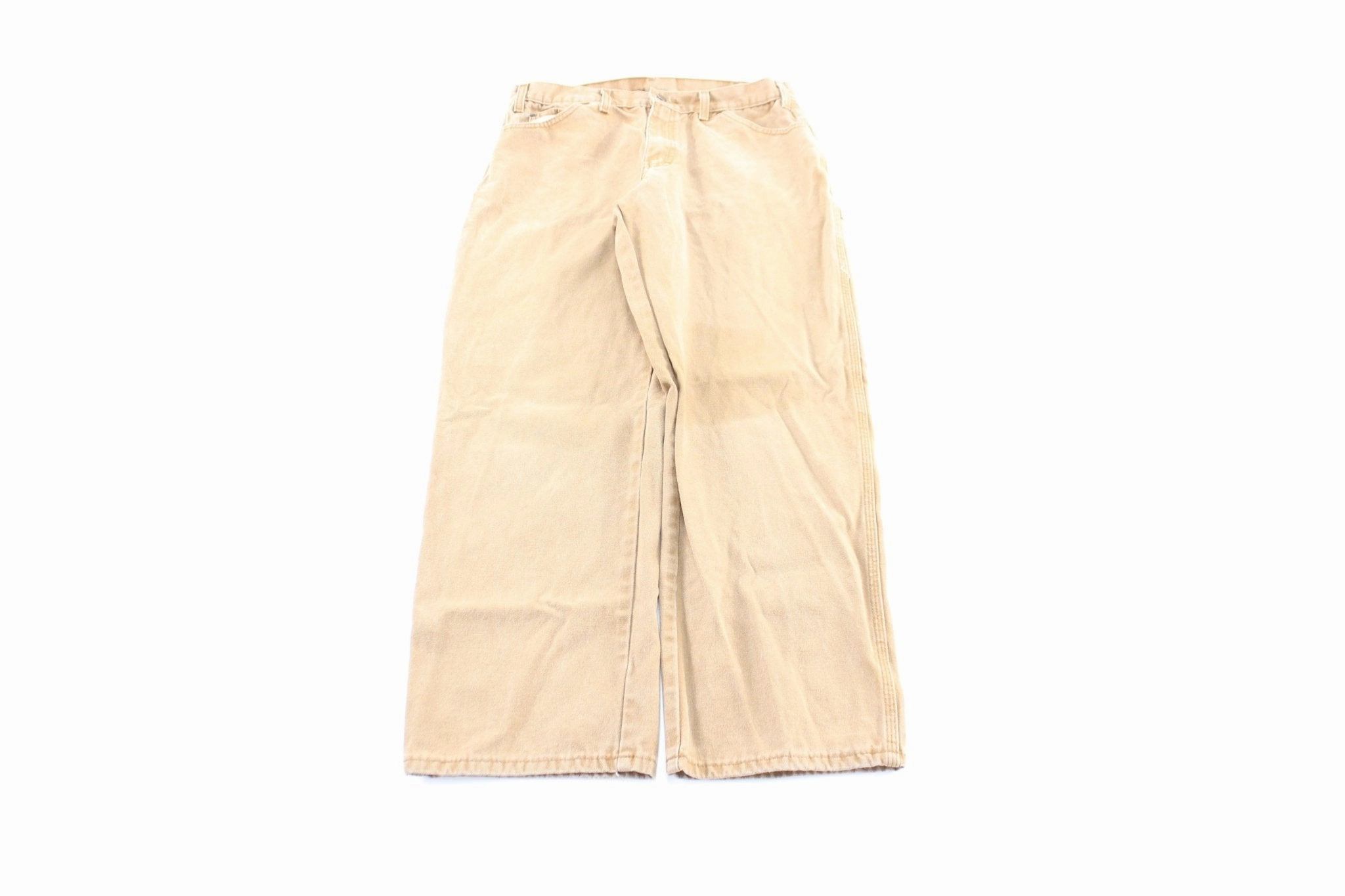 Dickie's Logo Patch Tan Workwear Pants Comfortable Waistband