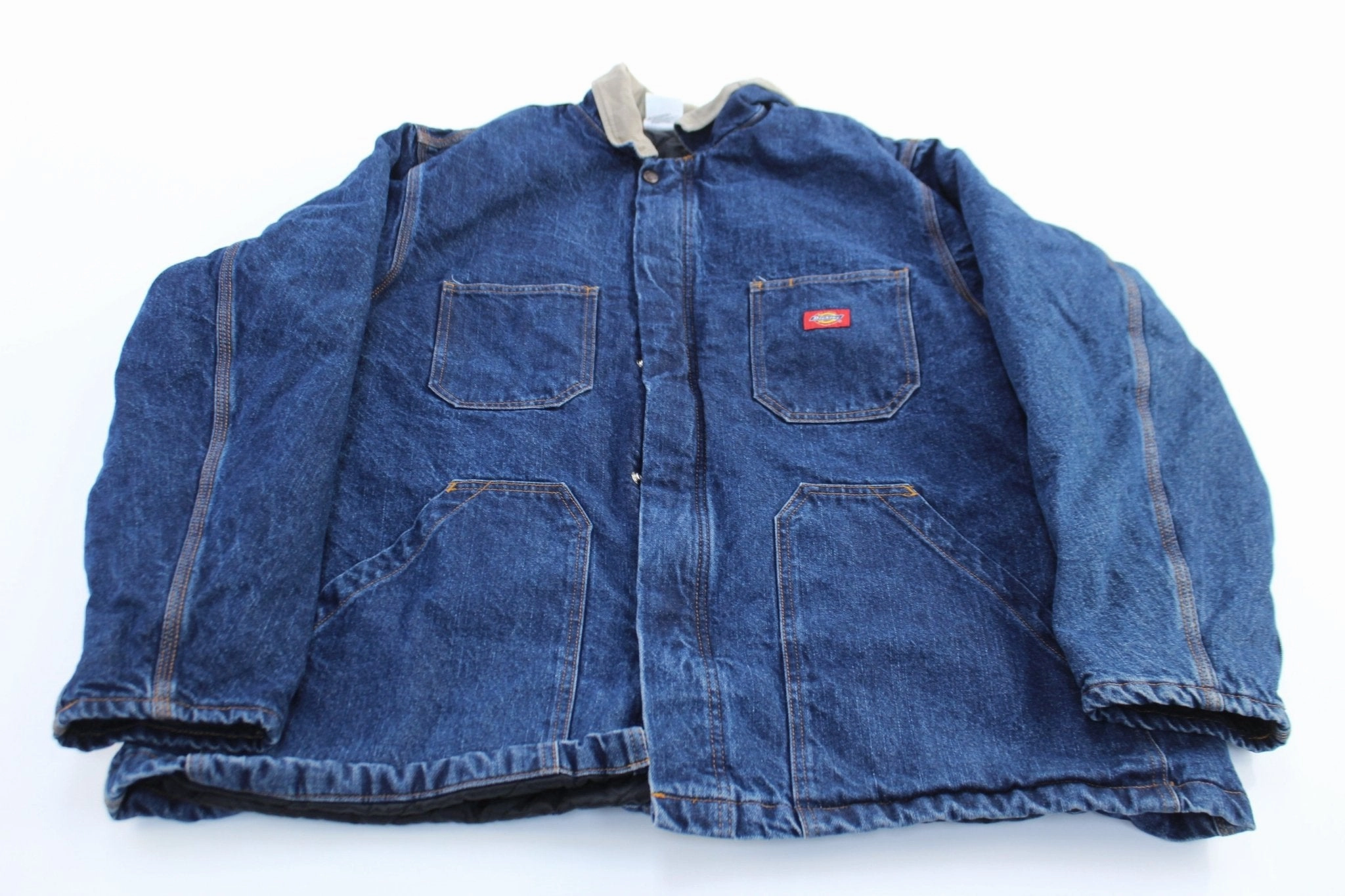 Dickies Logo Patch Quilt Lined Denim Chore Jacket suitable for advertising campaigns