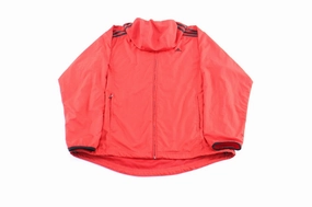 performance day Active Lifestyle Adidas Embroidered Logo Red & Black Striped Zip Up Jacket