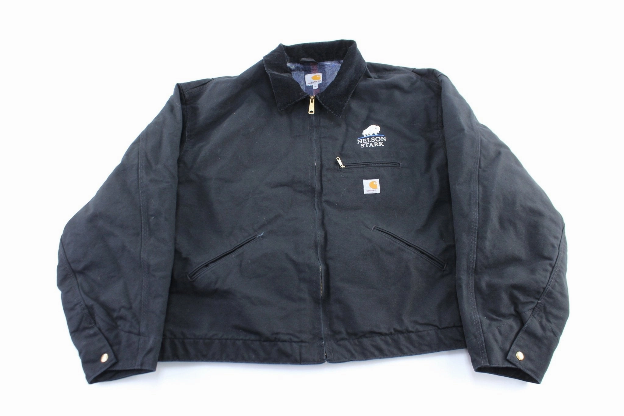 Carhartt Logo Patch Black Detroit Zip Up Jacket Outdoor Performance