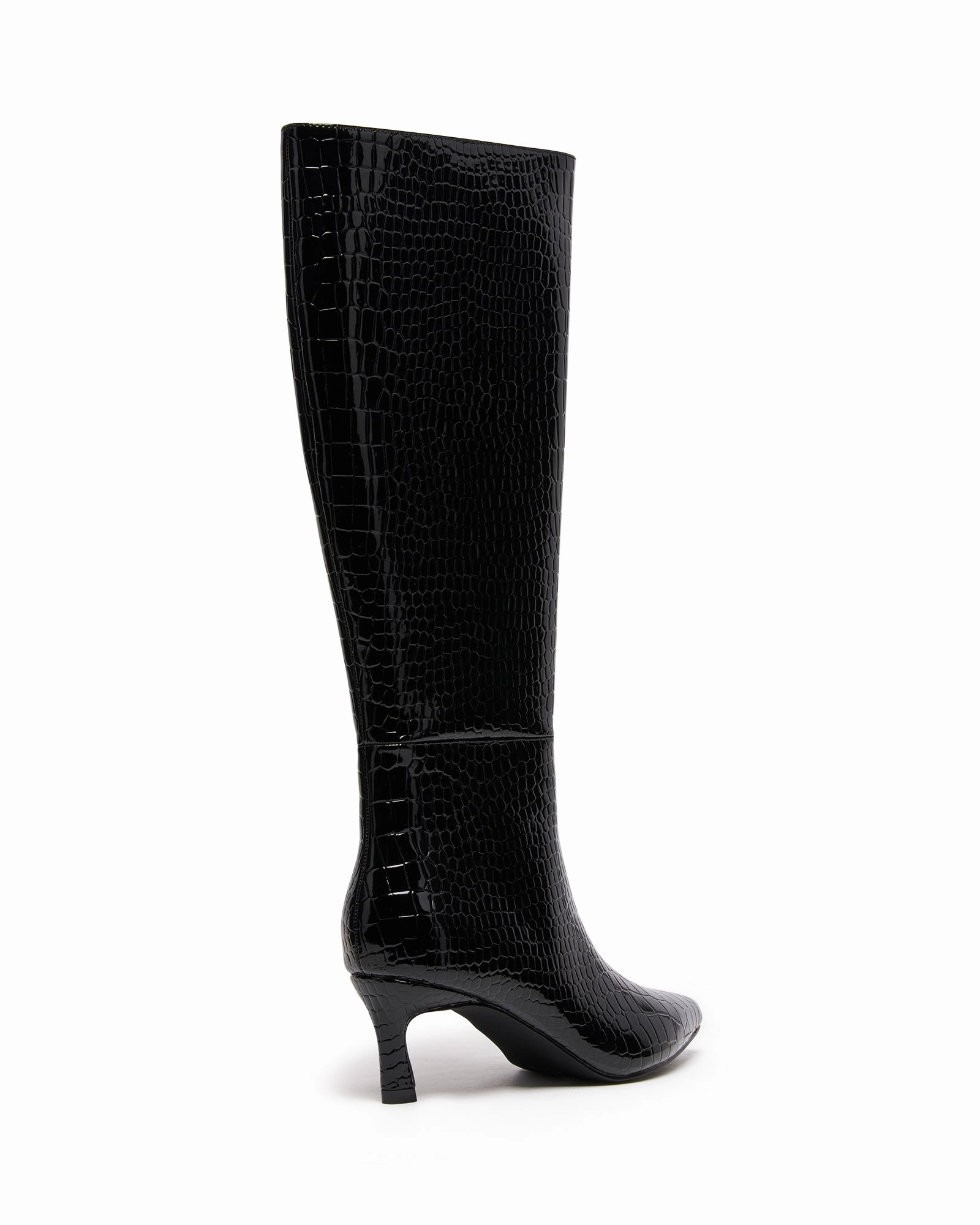 Dove Tall Boot Black Croc Workwear Style