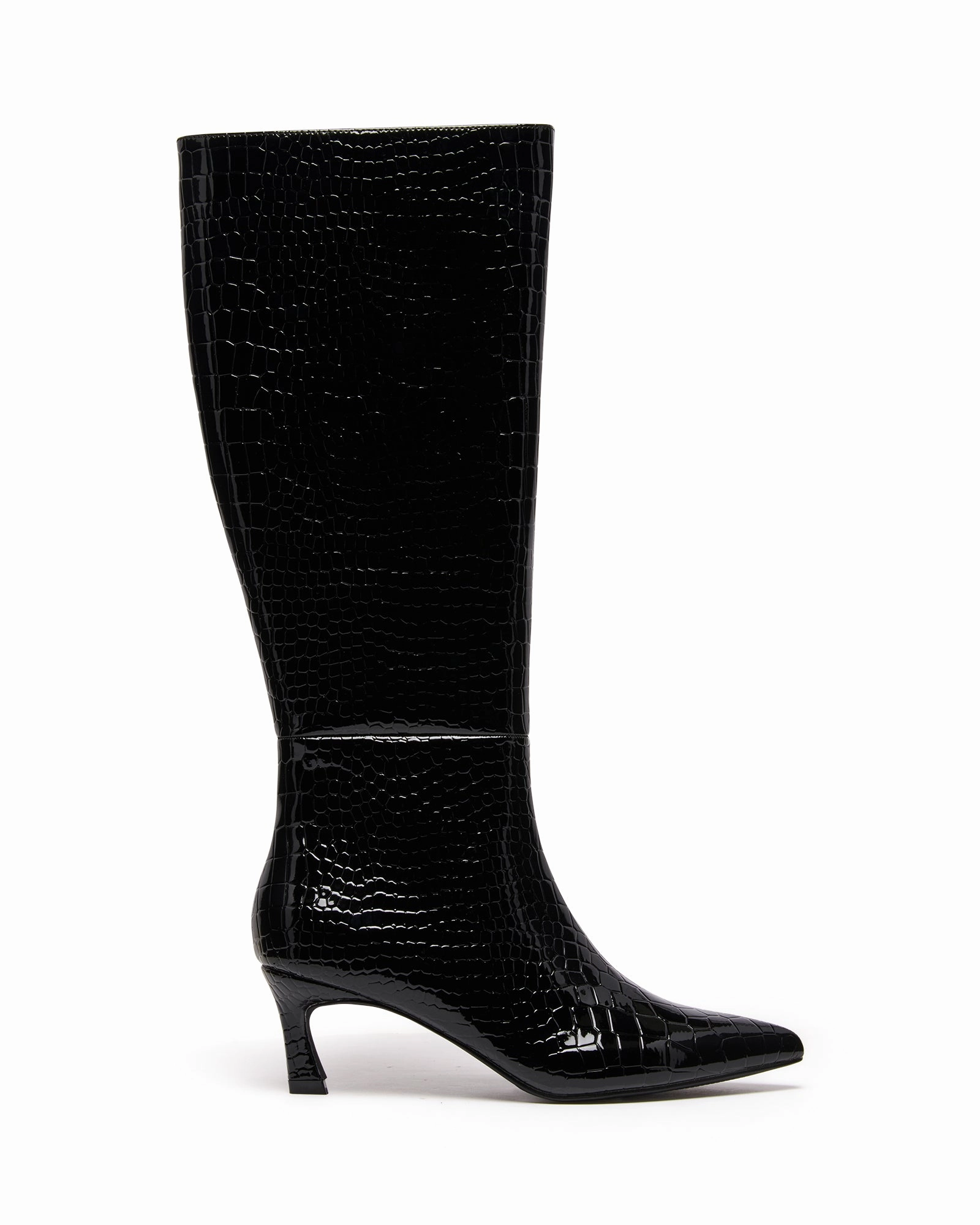 Dove Tall Boot Black Croc Rubber Compound Outsole
