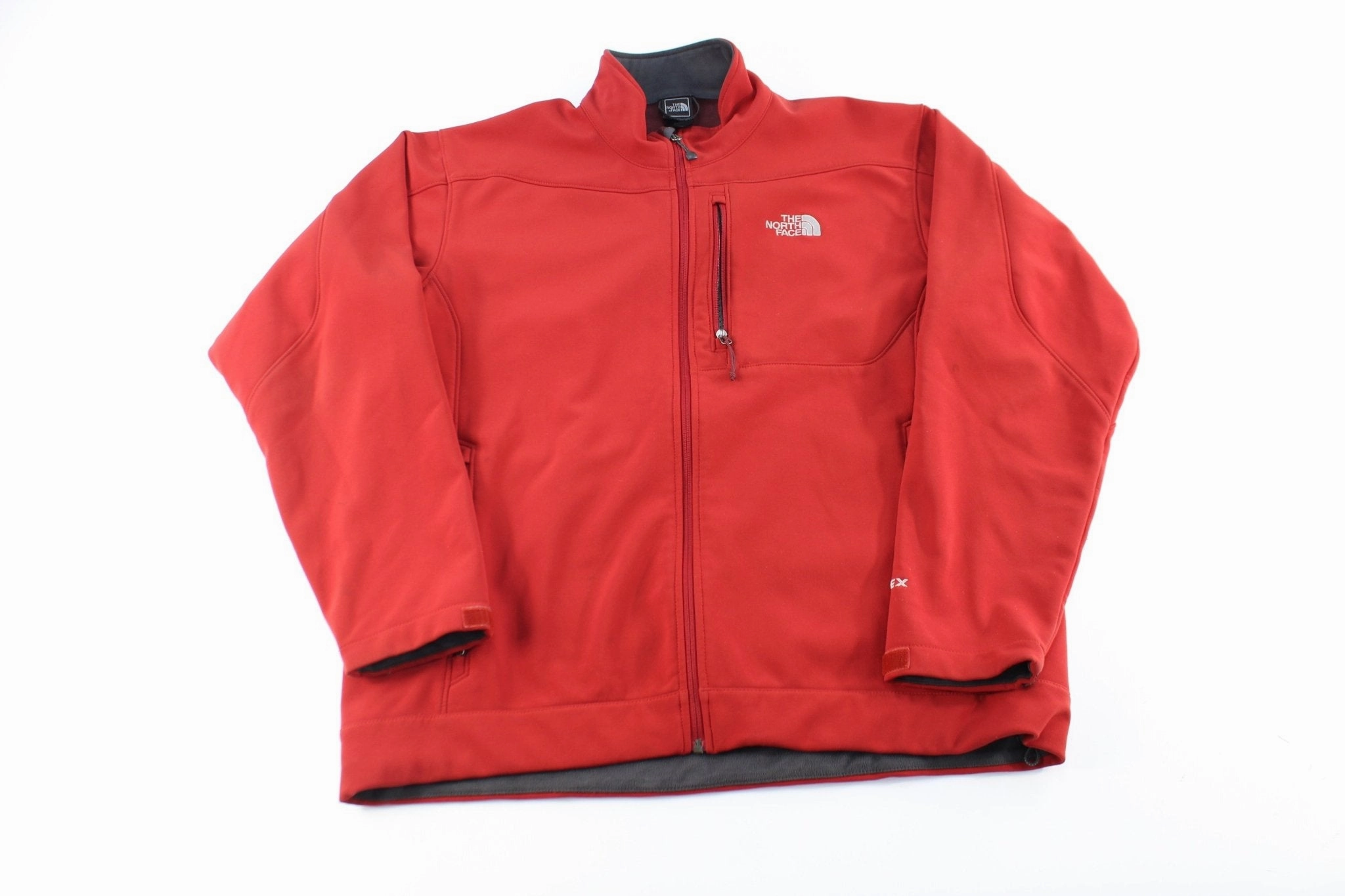 The North Face Embroidered Logo Burnt Orange Zip Up Jacket Soft Touch Base Warmth