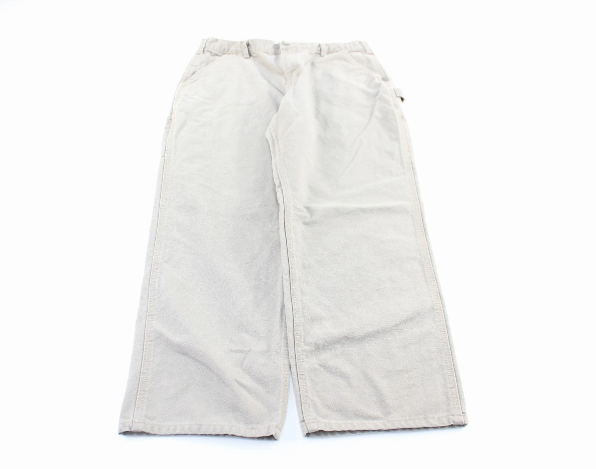 Breathable Lining Carhartt Logo Patch Beige Workwear Pants