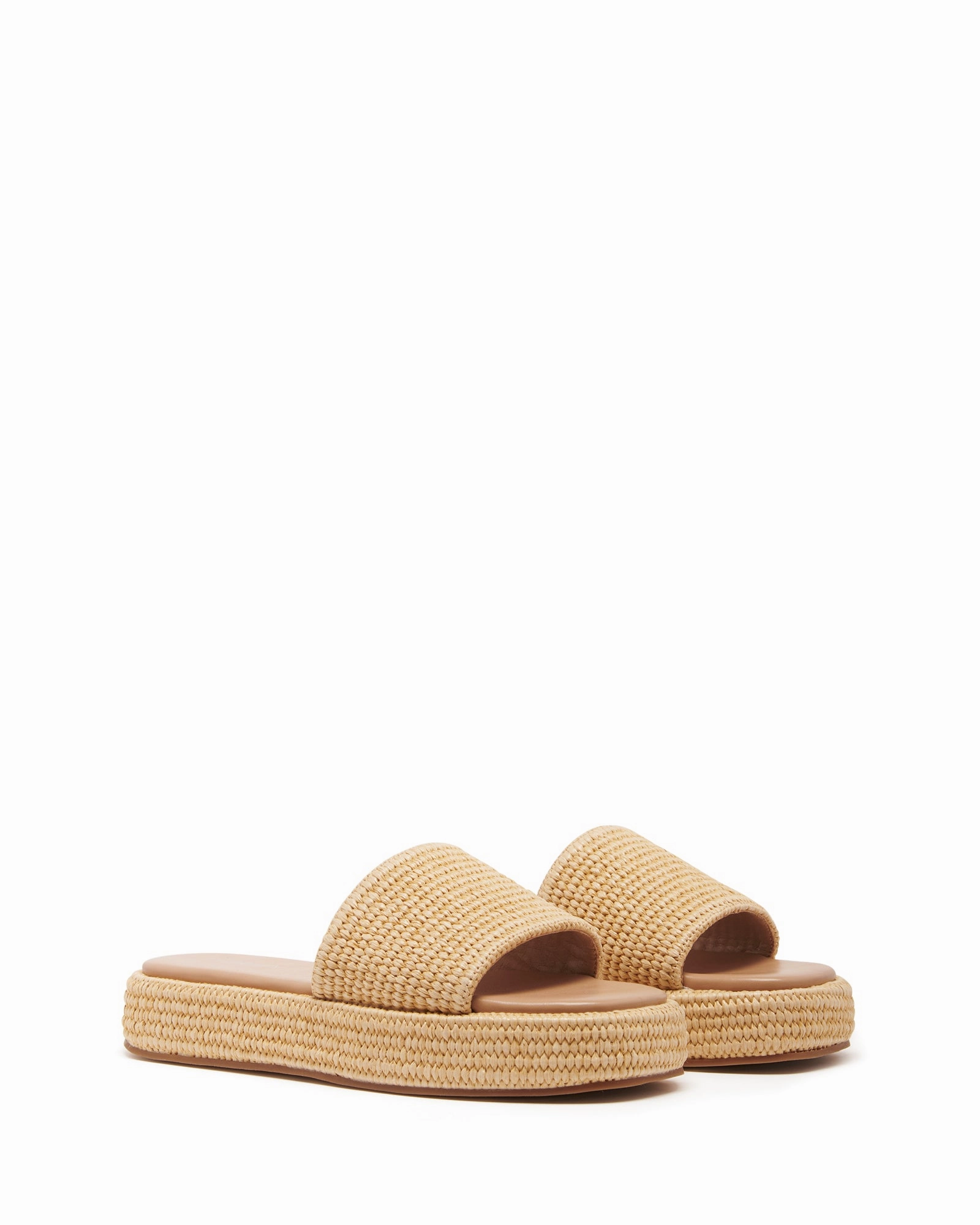 walking shoes Retro Flatform Sandal Natural Raffia