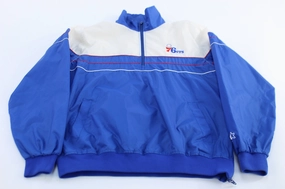 90's Philadelphia 76ers Embroidered Starter Windbreaker Pullover sunny Performance Gear