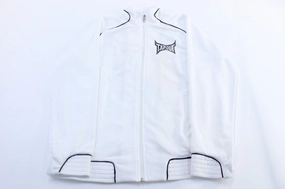 Shawl Heavy Duty Hardware Y2K TapOut Embroidered Black & White Zip Up Jacket