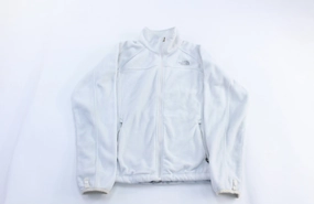 Women's The North Face Embroidered Logo White Zip Up Jacket Windshield Wear
