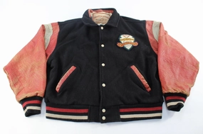 spring outfit Noise Free Material Louisville Slugger Leather Baseball Varsity Jacket