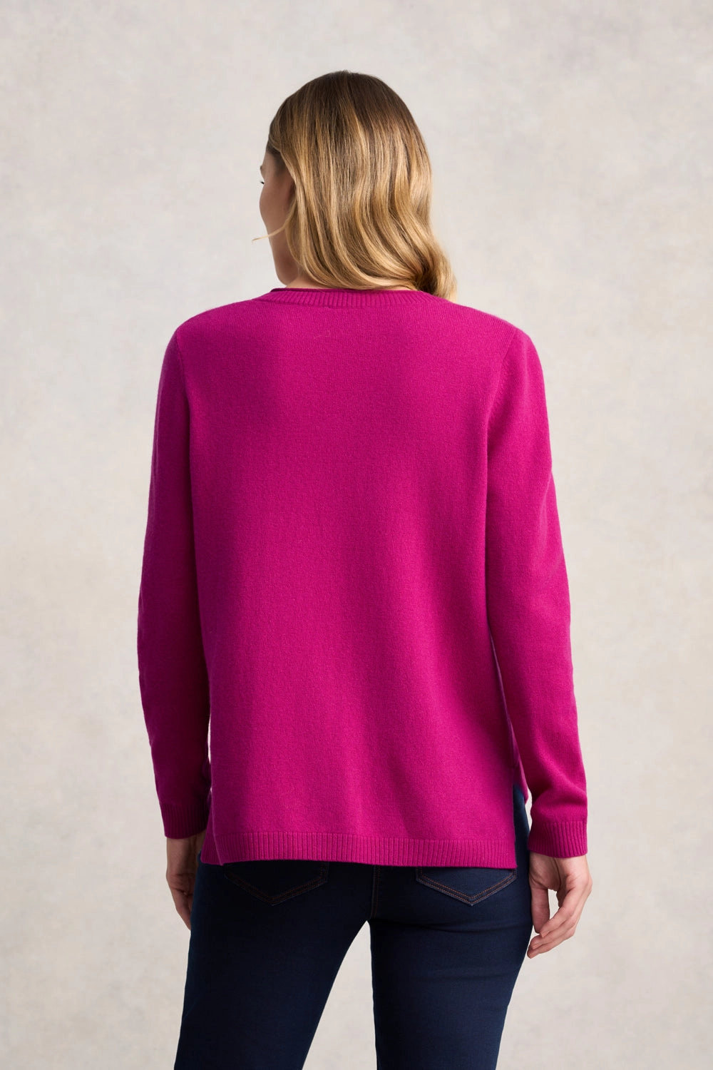 Durable Edge Binding Merino V-Neck Jumper - Jewel