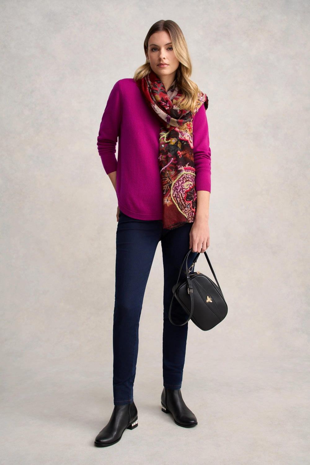 Merino V-Neck Jumper - Jewel Street Casual Style 3D Knitting Technology