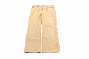 Dickie's Logo Patch Tan Workwear Pants Body Movement