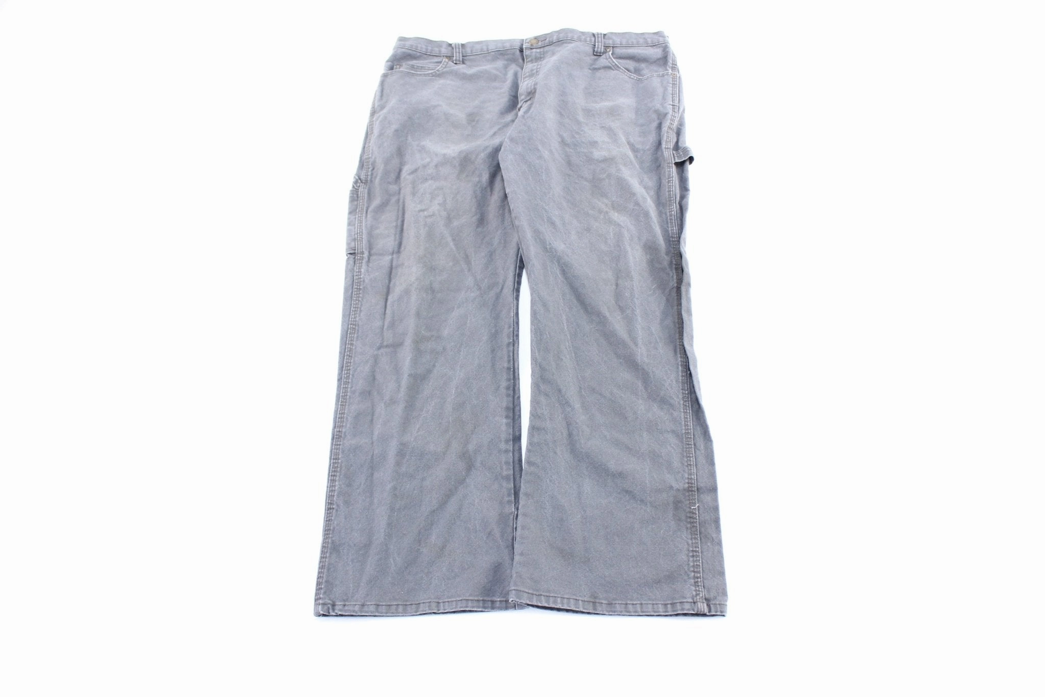 Dickie's Logo Patch Grey Carpenter Pants Comfortable Wear Bi Stretch Fabric