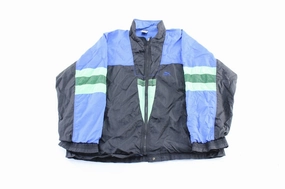 Vintage Puma Embroidered Logo Black, Blue, & Green Windbreaker Jacket Plus Size