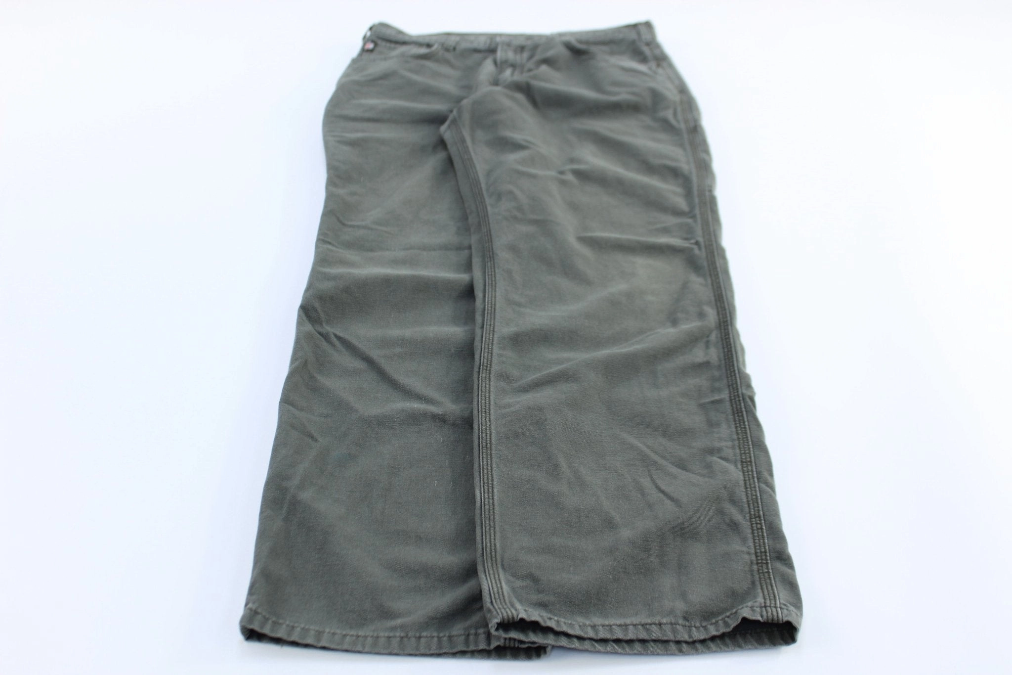 Carhartt Logo Patch Moss Green Flame Resistant Pants Casual Must-Have MultiPocketDesign