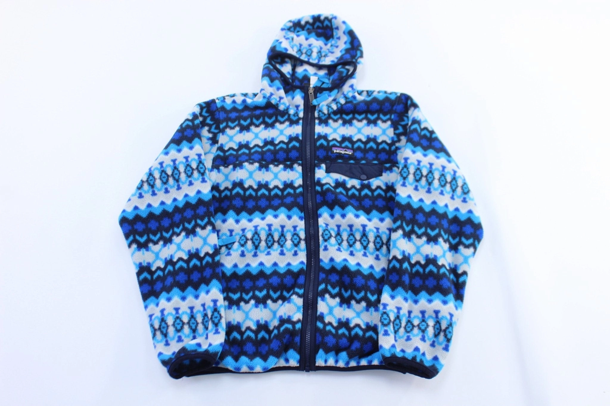 men's fashion Women's Patagonia Synchilla Hooded Patterned Zip Up Jacket