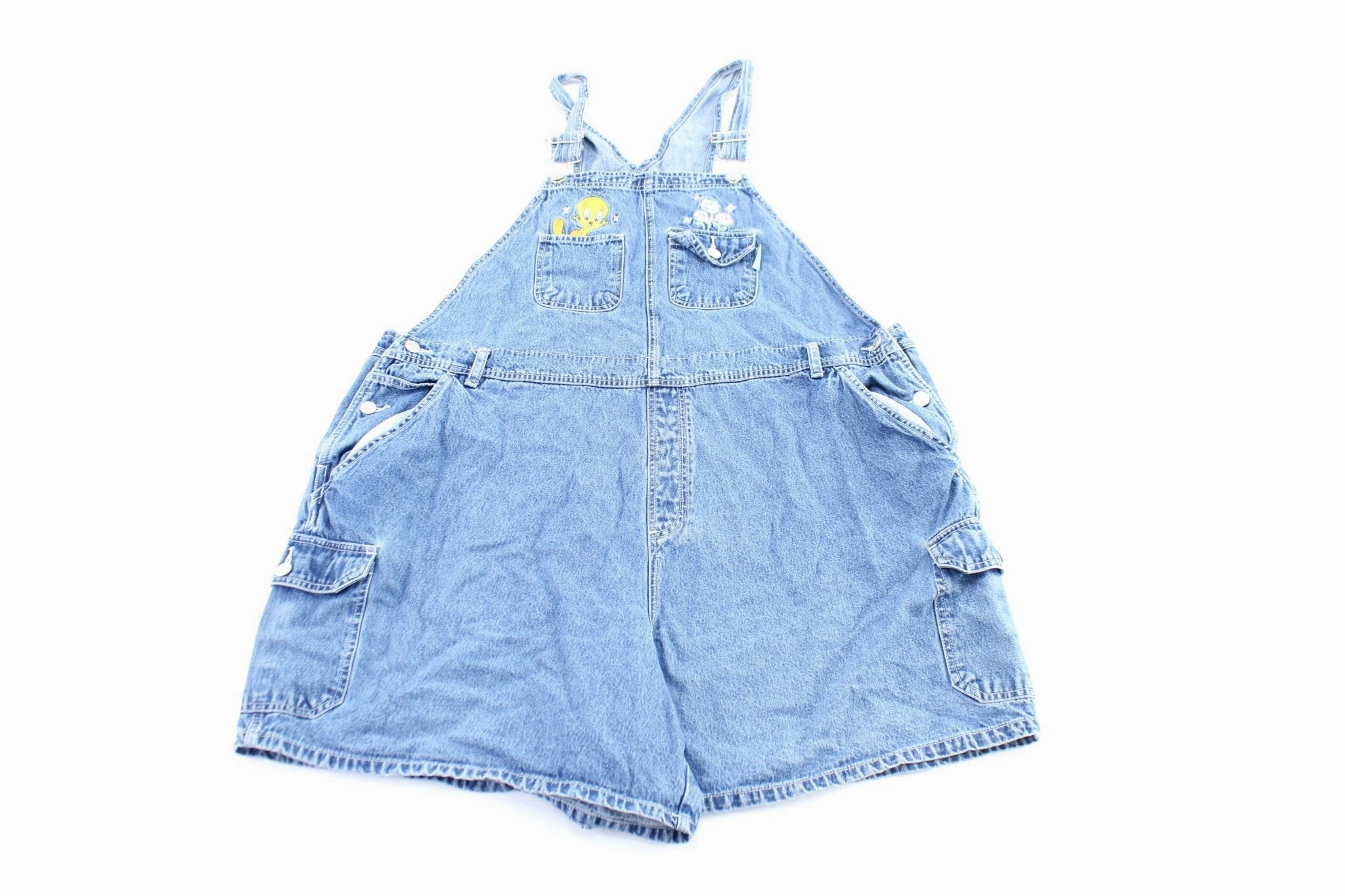 Durable Build Mix - and - Match Women's 2000 Looney Tunes Embroidered Tweety Denim Overalls