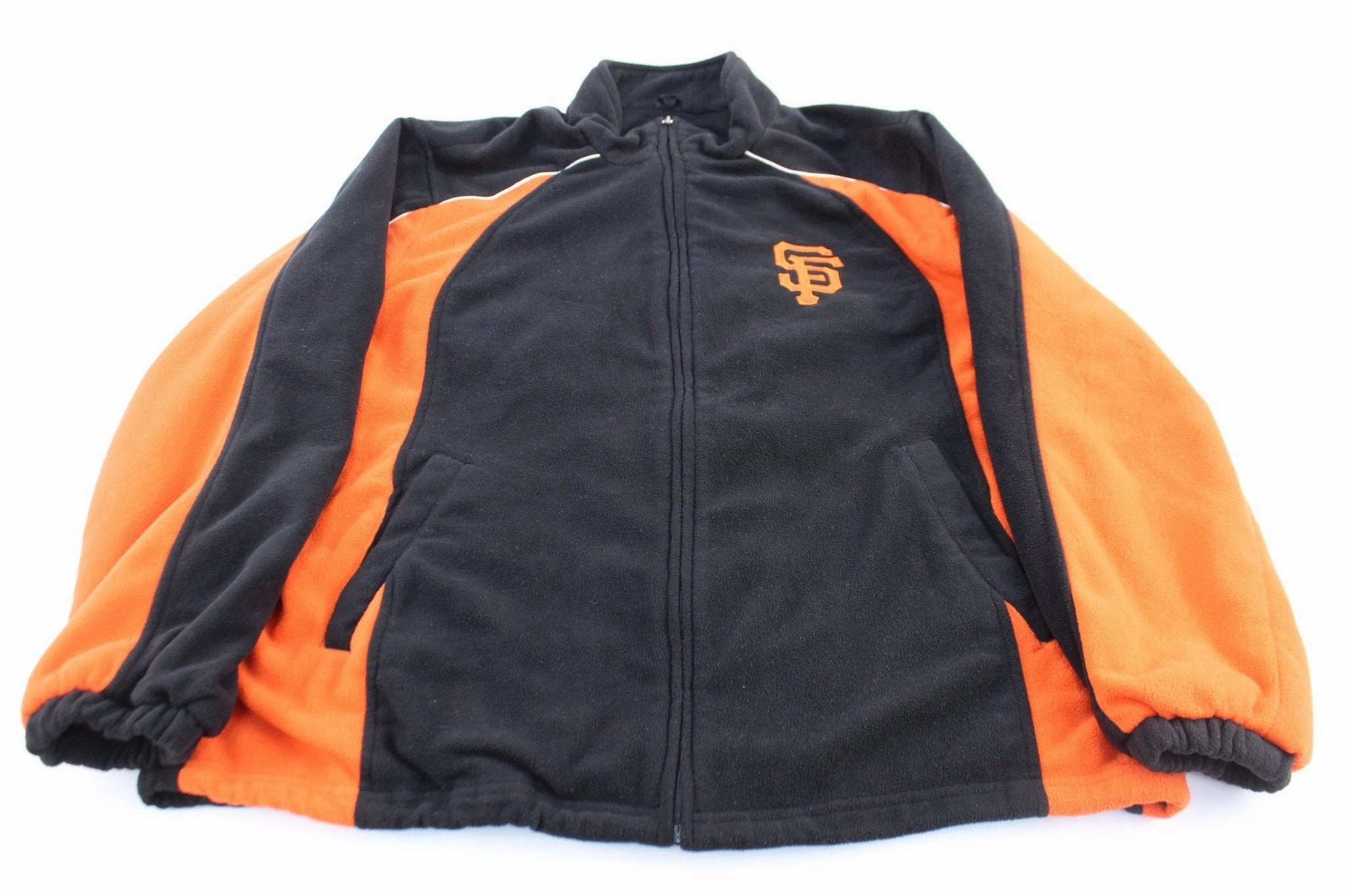 San Diego Padres Embroidered Black & Orange Fleece Zip Up Jacket Method Smooth Zipper Action