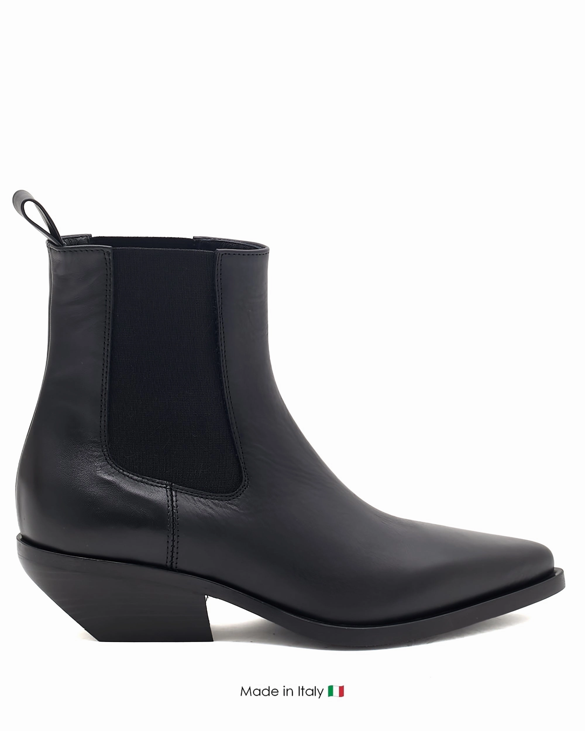 E4020 Black Boot Leather Stable Fit Good elasticity