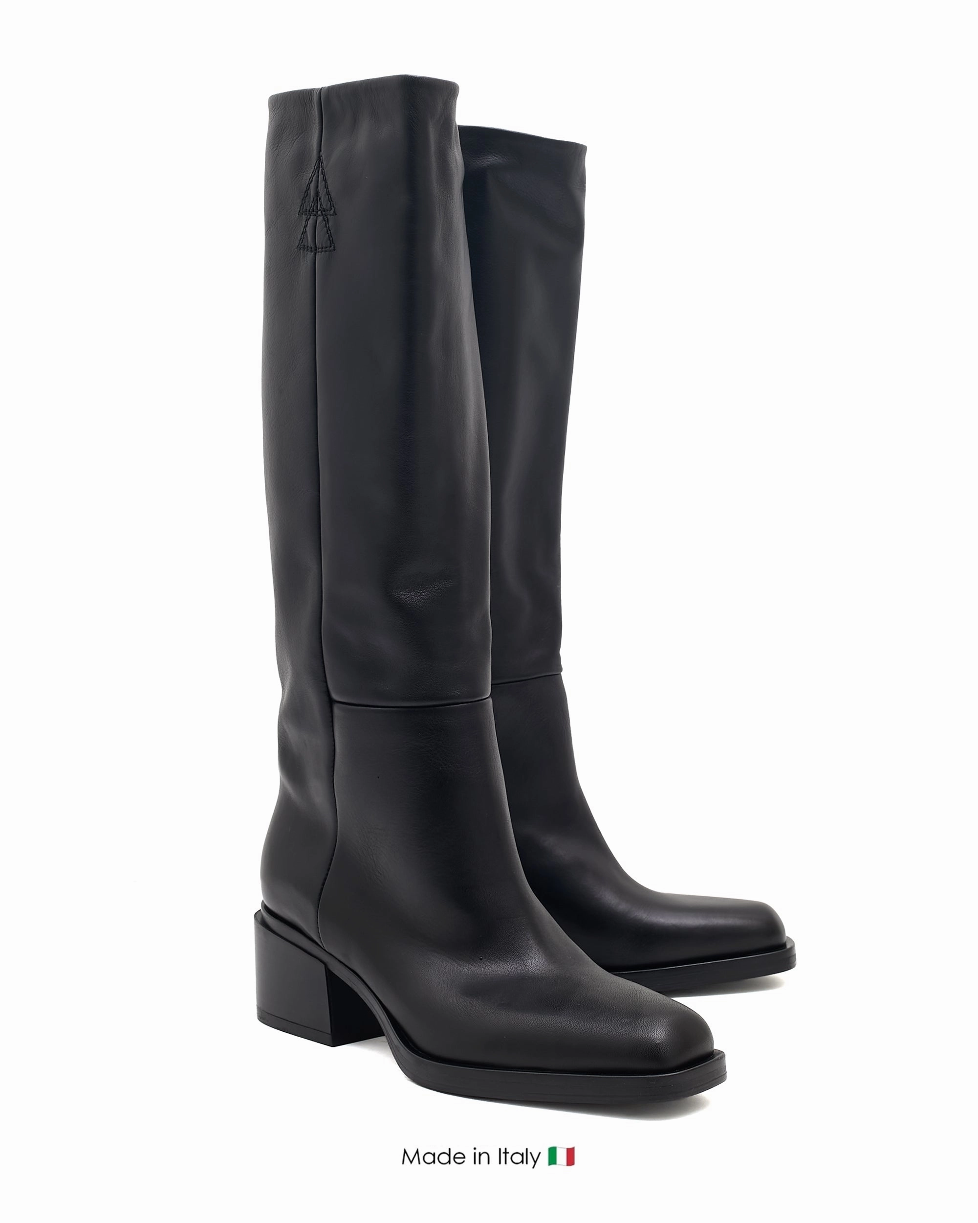 Cushioned Insole Fall Fashion Pumps E4412 Black Boot Leather