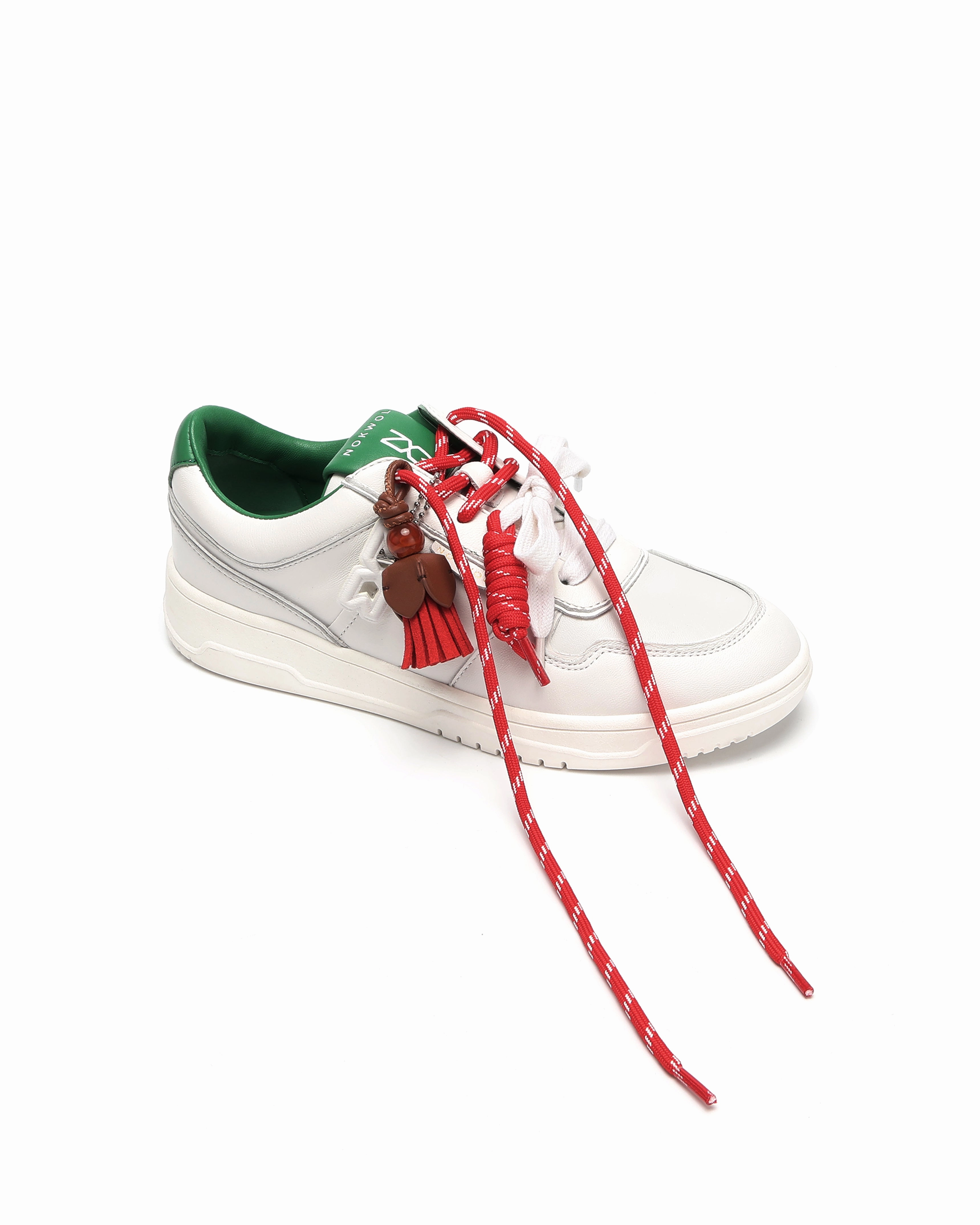 Lace Up Design Gillie White Leather